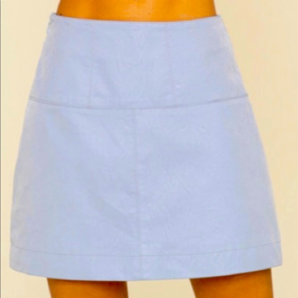Free People Days In The Sun Faux Suede Mini Skirt Size 8 Wisteria Blue NWT